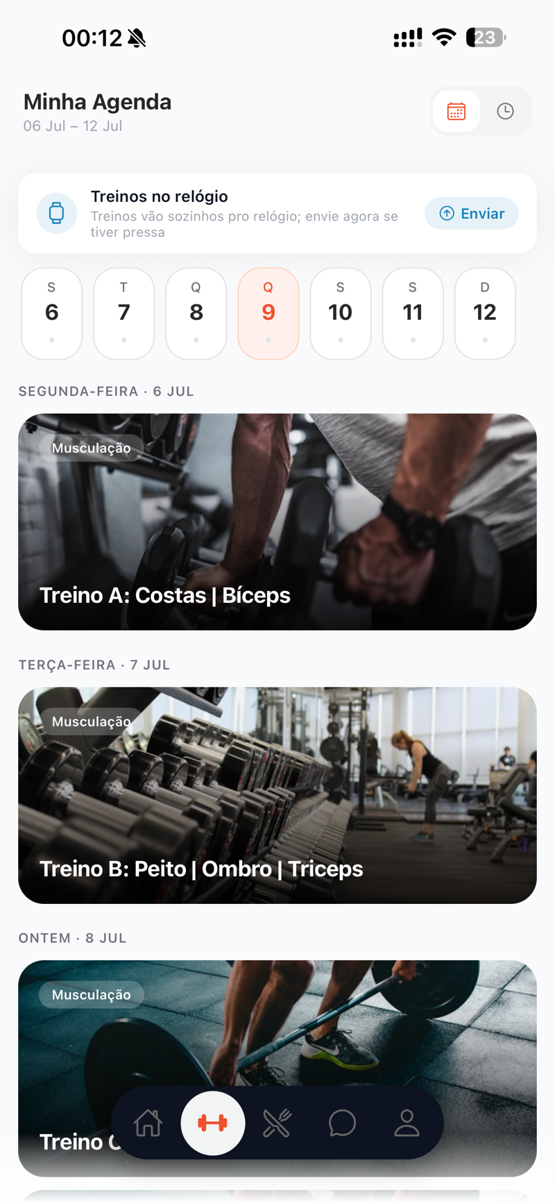 App: treinos